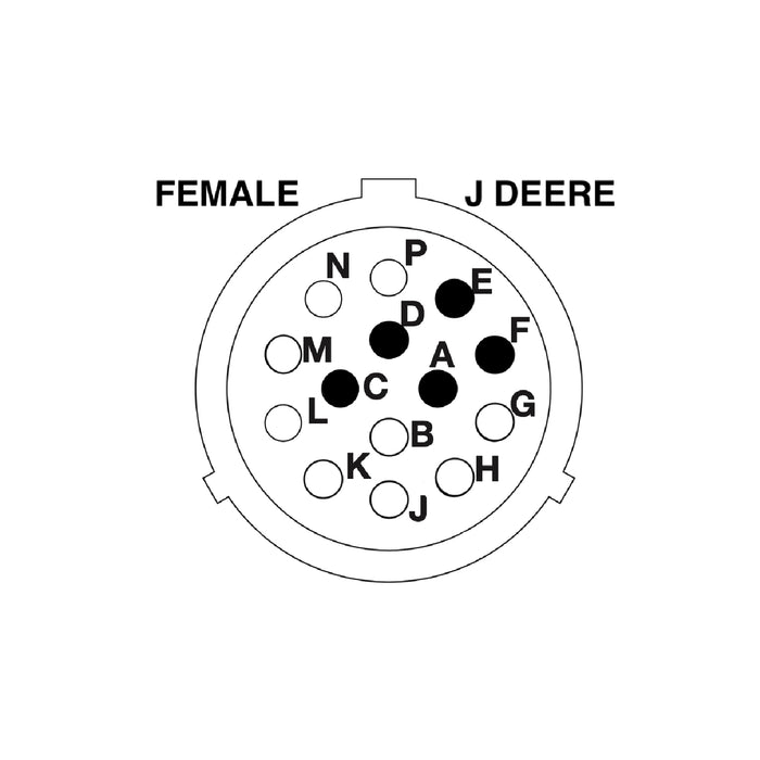 SG-JD14-HD14 - Machine Side John Deere 14 Pin to Attachment Side CID | Skid Steer Genius