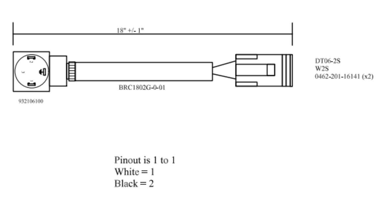 Wire Adapter | 18" DIN TO DEUTSCH Adapter Cable | SG-DTP-DIN-18 | Skid Steer Genius