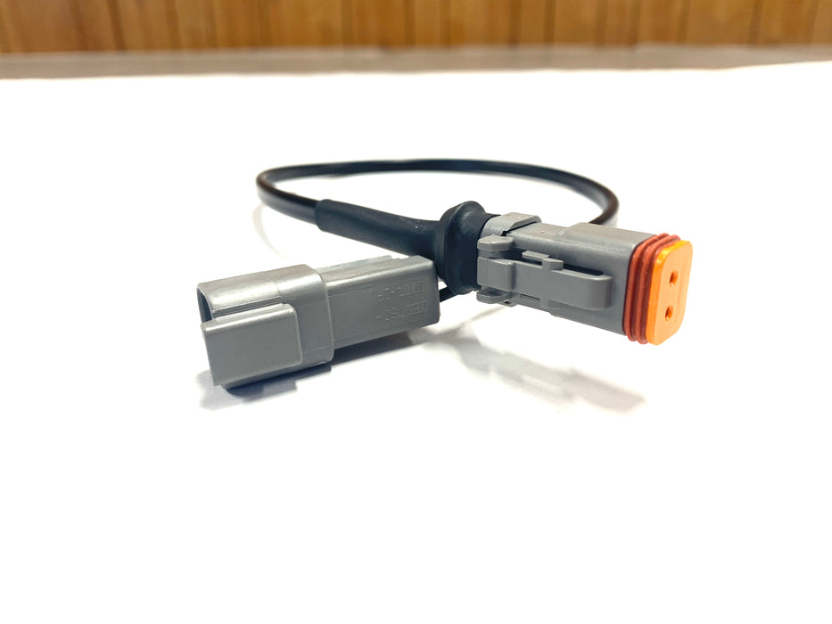 Wire Extension | 18"  Deutsch 2P Receptacle to 2P Plug Single Adapter | SG-DTR-DTP-18 | Skid Steer Genius