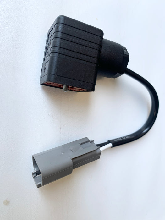 Wire Extension | 6" Deutsch 2 Pin Receptacle to 2 Pin DIN Adapter Cable | SG-DTR-DIN-6 | Skid Steer Genius